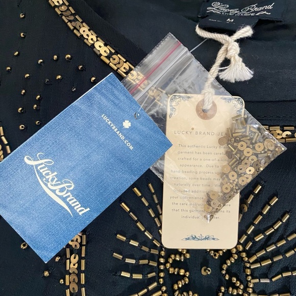 NWT Lucky Brand Black Beaded Dress size Medium - Picture 6 of 10